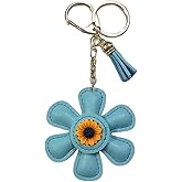 Lyhoosin Women's Leather Bag Accessories Handmade Leather Small Flower Key Chain Suitable for Handbags Wallets