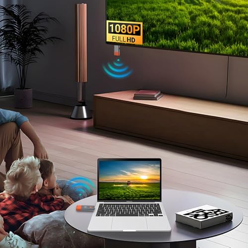 Wireless HDMI Transmitter and Receiver, 328FT/100M 2.4G/5G Wireless HDMI Extender, 4K Decode 1080P Output, for Streaming Video and Audio from Laptop/PC/TV Box/Projector/PS4/PS5 to Monitor/TV.