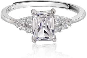 Meissa 1CT Engagement Ring for Women Emerald Cut Diamond Promise Ring Wedding Band Cubic Zirconia Anniversary Ring 925 Sterli