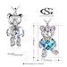 GEORGE · SMITH ♥Brother Bear♥ Animal Necklace Blue Heart Teddy Pendant Necklace with Crystals from Swarovski, Birthday Gifts for Daughter Teen Girls Girlfriend