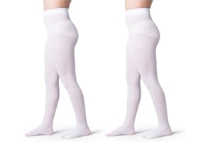 Silky Toes Girls' Opaque Microfiber Tights 1 or 2 Pairs Black White or Colored Nylon Stockings for Kids and Toddlers