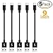 Micro USB Cable Nylon Braided High-Speed USB to Micro USB Charging Cables (5-Pack) (Black, Short 9 Inch)