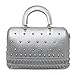 MG Collection RONI Gothic Skull Studded Doctor Style Tote Purse Handbag - Silver