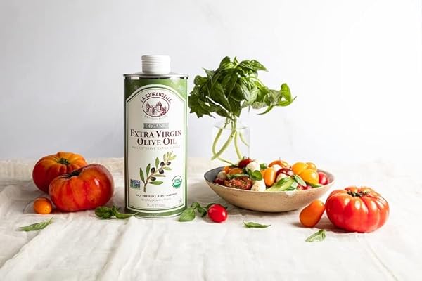 LA TOURANGELLE, ORGANIC EXTRA VIRGIN OLIVE OIL, COLD-PRESSED EVOO FROM SPAIN, 16.9 FL OZ – SPANISH OLIVE OIL WITH POLYPHENOLS FOR COOKING, DRIZZLING, MARINADES, AND DIPPING, RICH FLAVOR