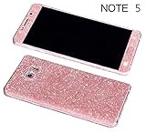 Dreams Mall(TM)Bling Glitter Crystal Diamond Whole Body Protector Film Sticker for Samsung Galaxy Note 5-Light Pink