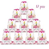 12 Pack Unicorn Drawstring Party Bag, Unicorn Party Favors Bags Drawstring Backpacks Gifts Bags Birthday Party Supplies Favor Bag for Kids Children Girls Baby Shower (S28-12Pack)