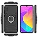 BestAlice for Xiaomi Mi 9 Lite/Mi A3 Lite Case, Hybrid Heavy Duty Protection Shockproof Defender Kickstand Armor Case Cover Tempered Glass Screen Protector，Black