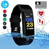 Burn-Rate Fitness Tracker, Heart Rate Monitor - Smart Watches for Women & Men, Color Smart Watch Bracelet. Reloj Inteligente Pedometer, Distance Activity for Android & iPhones iOS