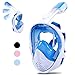 Greatever Full Face Snorkel Mask, Snorkeling Gear for Adults Kids with Latest Dry Top Breathing System and Detachable Camera Mount, Foldable Panoramic View Snorkeling Mask Set, Anti-Fog & Anti-Leak