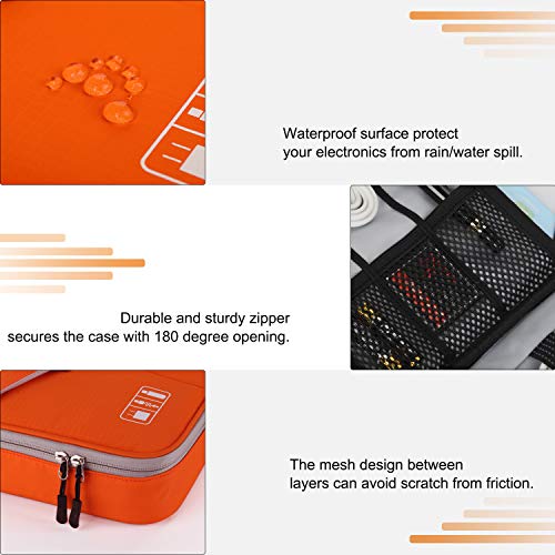 image for Electronic Organizer, Vivefox Double Layer Travel Bag Accessories Cabl