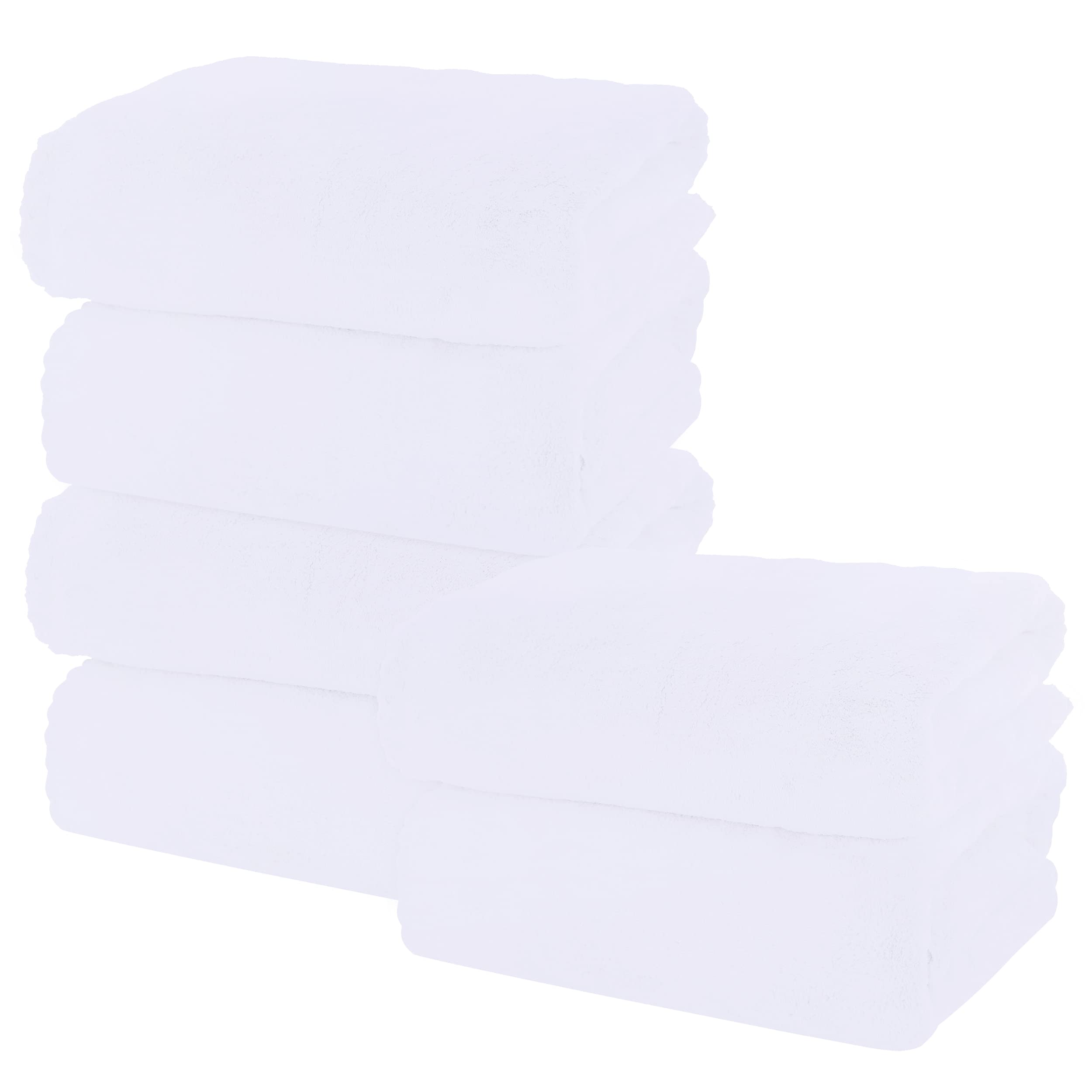 MOONQUEEN 6 Pack Premium Bath Towel Set - Quick Drying - Microfiber Coral Velvet Highly Absorbent Towels - Multipurpose Use as Bath Fitness, Bathroom, Shower, Sports, Yoga Towel (White)