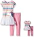 Dollie & Me Girls' Big Drop-Waist Tunic with Legging and Matching Doll Outfit, Pink/Multi, 10