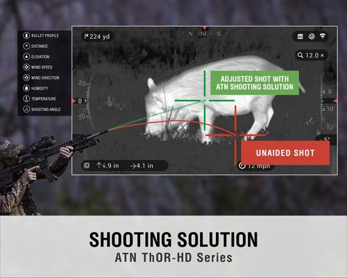 Atn Thor Hd 640 2 5 25x 640x480 50 Mm Thermal Rifle Scope W High Res Video Wifi Gps Image Stabilization Range Finder Ballistic Calculator And Ios And Android Apps Pricepulse
