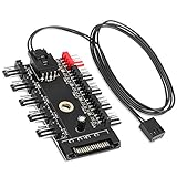 Electop Chassis Fan Hub CPU Cooling HUB 10 Port 12V 4 Pin Fan PWM Fan Hub SATA Controller