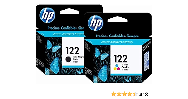 HP 122 Cartuchos de tinta Combo (negro + TRI-COLOR) Cartucho de tinta  original Deskjet – 2 unidades : Productos de Oficina - Amazon.com