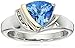 Amazon Essentials Sterling Silver, 14k Yellow Gold, Diamond, and Swiss Blue Topaz Ring (1/10 cttw, I-J Color, I3 Clarity), Size 5, (previously Amazon Collection)