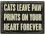 Primitives By Kathy Box Sign, 4 by 3-Inch, Cats Paw Prints