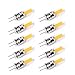 DiCUNO 2 Watt G4 LED Bi-Pin Base COB 12V Light Bulb Warm White 3000K Waterproof Halogen G4 20W ~ 25W led Replacement Pack of 10