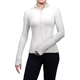 SIS QUEEN Women's Workout Jackets Slim Fit Athletic Track Tops with Pockets Thumb Holes Full Zip Up Lightweight Sportswear