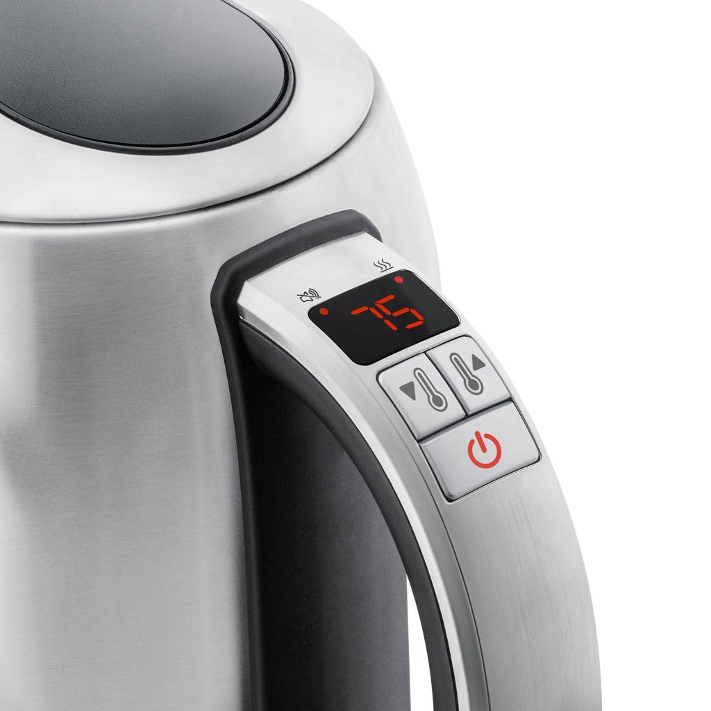 riviera&bar Wasserkocher aus Edelstahl 1,5L - Schneller Wasserkocher 2200W, Einstellbare Temperatur 50-100°C - LCD-Display, Warmhaltefunktion, Überhitzungsschutz - Rostfreier Stahl 2