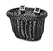Colorbasket 01624 Front Handle Bar Kids Bike Basket, All Weather, Water Resistant, Adjustable Leather Straps, Food-Contact Safe, Black, 10 x 7 x 6.75 inches