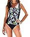 Upopby Vintage Women's Tummy Control Monokini One Piece Swimsuit Retro Bathing Suit