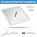 12 Inch Rain Shower Head, NearMoon Stainless Steel Bath Shower, Ultra Thin Rainfall Showerhead Waterfall Body Covering with Silicone Nozzle and Powerful Spray Performance(12'' Square)