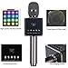 Wireless Karaoke Microphone H8 2.0 with Smartphone Holder and LED Light - Built in Bluetooth Speakers, Portable Handheld Phone Karaoke Mic Machine for Home KTV (Dark Gray)