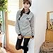 Froomer Teen Girls Cat Print Sweatshirt Long Sleeve Blouse Loose Sweater Shirt Gray