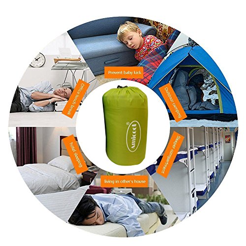 AmiCool Warm Weather Sleeping Bag - Outdoor Camping, Backpacking & Hiking - Fit for Kids, Teens and Adults - Lightweight, Waterproof & Compact (Green)