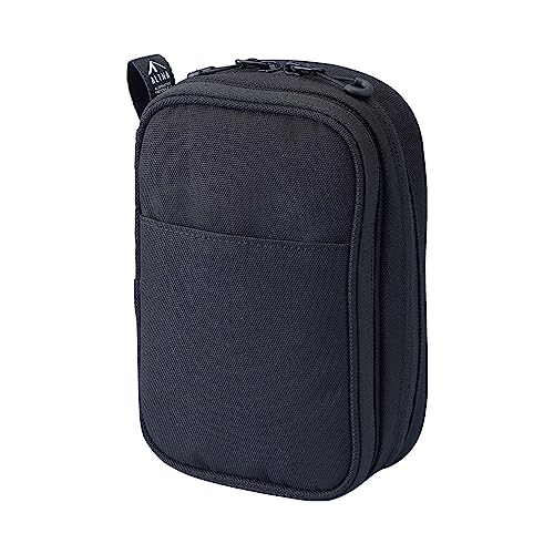 LIHIT LAB Gadget Pouch, Double, 5 x 3.6 x 8.5, Black (A7765-24)