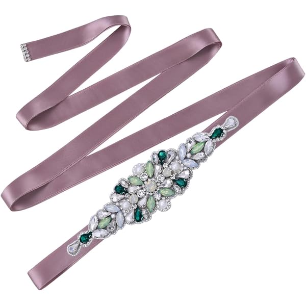 Wvapzxx Crystal Bridal Belt Prom Dress Sash Navy Blue Stone  display picture 3