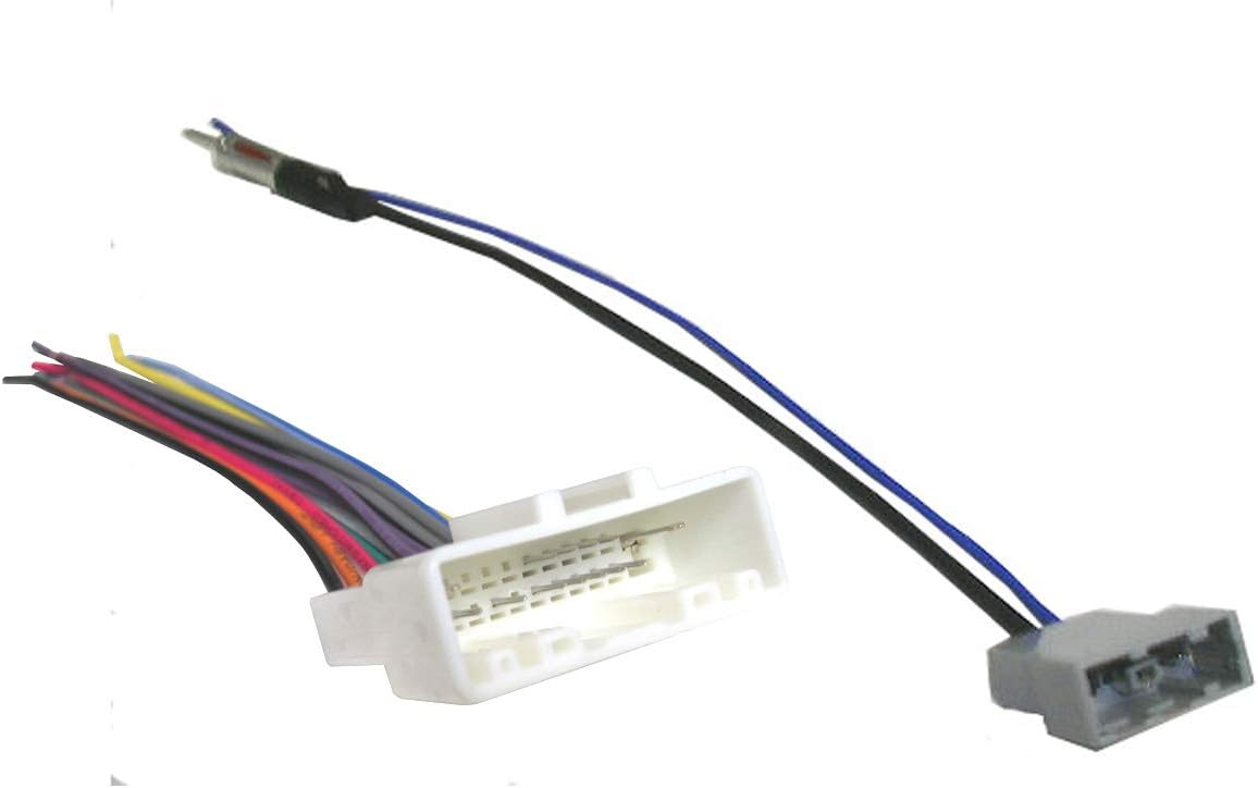 Car Stereo Wiring Combo Harness + Antenna Adapter Compatible with 2007-2019 Select Nissan
