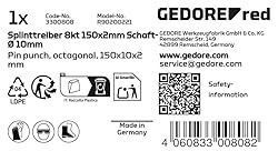 GEDORE RED Pin punch Octagon 150x2mm d.10mm