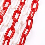 KATSU Plastic Chain Barrier 50m 6mm White Red Safety Crowd Control view 2