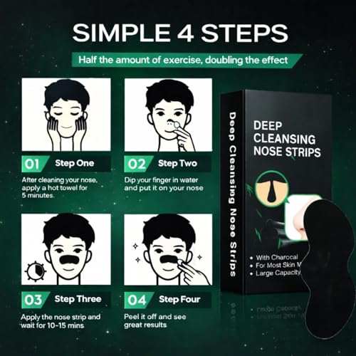 PRIMEBLYᵀᴹ Blackhead Nose Strips 30pcs | قناع إزالة الرؤوس السوداء الفوري | Bamboo Charcoal Nose Pore Cleaner | ماسك للأنف لإزالة الدهون وتنظيف المسام | Deep Cleansing Pore Strips for Men & Women
