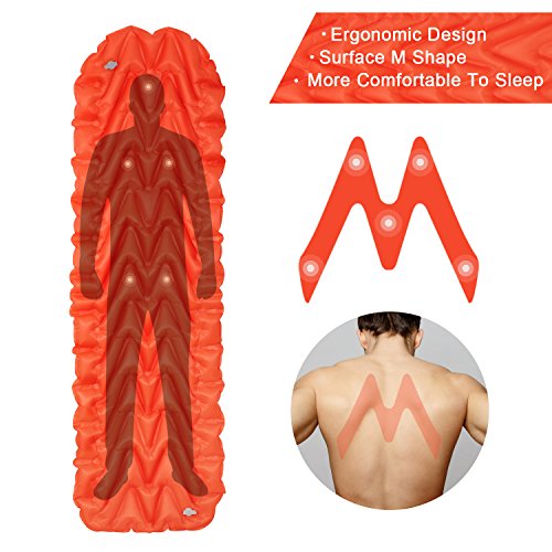 AuAg Ultralight Sleeping Pad Inflatable Lightweight Sleeping Mat with Air-Support Cells Design for Hiking, Backpacking, Camping, Traveling - Thumbnail 2