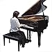 Yaheetech Piano Bench with Storage Duet and Comfortable Padded Cushion Wooden Keyboard Bench Stool Seat,Black