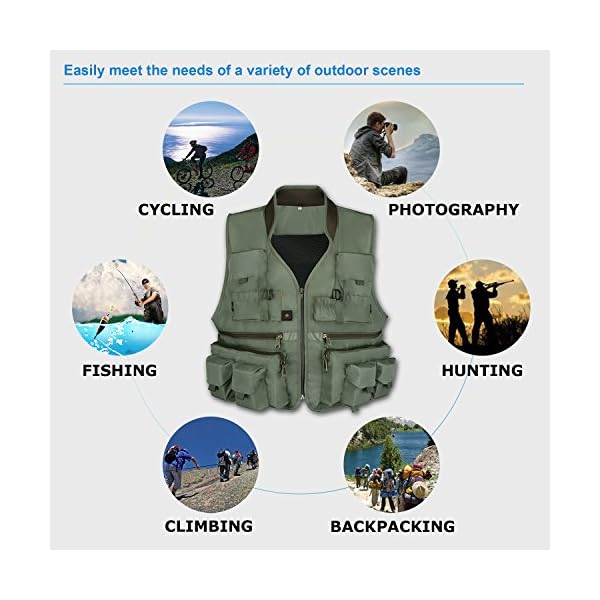Goture-Fly-Fishing-Vest-with-15-Pockets-Jacket-Mesh-Breathable-Quick-Dry-Waistcoat-Photography-Vest-Army-Green-Fit-for-All-Kinds-of-Outdoor-Activities
