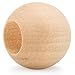 Large Wooden Beads for Crafts - Pack of 50 25mm 1 x 3/8 Inch Hole Large Wood Beads for Crafts withHoles for DIY | Round Wooden Balls for Crafts | Wood Beads for Jewelry Making | Woodpeckers
