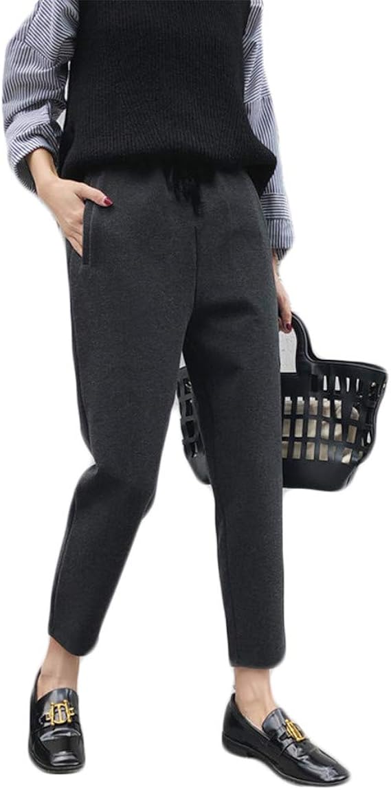 Amazon ディーハウ レディース ロングパンツ 無地 防寒 オフィス スーツ パンツ 暖かいパンツ ボトムス アウトドア シンプル カジュアル ファッション 着痩せ 美脚 足長 春夏 通勤 Ol ロングパンツ 通販