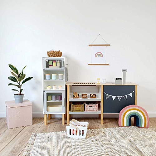 MUSTERKIND Kaufladen Cassia weiß/Natur/ warmgrau aus Holz - Kaufmannsladen für Kinder – Bild 4