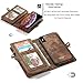 iPhone X Case Wallet KONKY Caseme iPhone Xs Wallet Case, iPhone X Case Magnetic Detachable Removable Phone Cover Pouch Folio Durable Leather Purse Flip Card Pockets Holder Bag Smooth Zipper - Brown