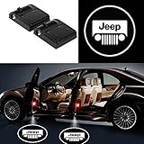 IHEX Auto 4pcs Jeep Door Light Car Wireless Led Welcome Projector, Entry Welcome Laser Courtesy Lights Ground Ghost Shadow Light Lamp