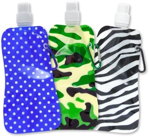 Water2go Flexible Collapsible Foldable Reusable Water Bottles BPA Free Set of 4 Color May Vary by Water2go