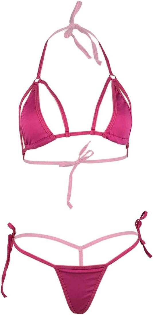 Afom Women Sexy Halterneck Mini Micro Bikini G String Bottom