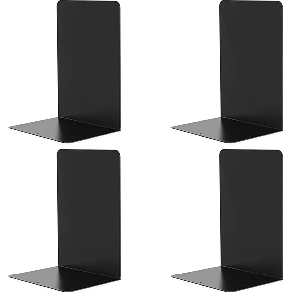 Spectrum Diversified Large Rectangle Bookends – Pewter Steel, Modern Design (5"L X 4.5"W X 6.25"H)