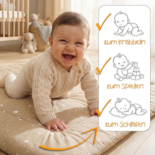 Totsy Baby Baby Bedroom Play Mat – Children's Floor Mattress for Playpen Games Thick Cotton Mat for Babies and Children 100 cm Oeko-Tex Certificate Owls
