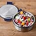 LunchBots Stainless Steel Salad Bowl with Click On Lid Lunch Containers Reusable Lunch Container with a 4 Cup Capacity - 32oz, Navy Blue Lid