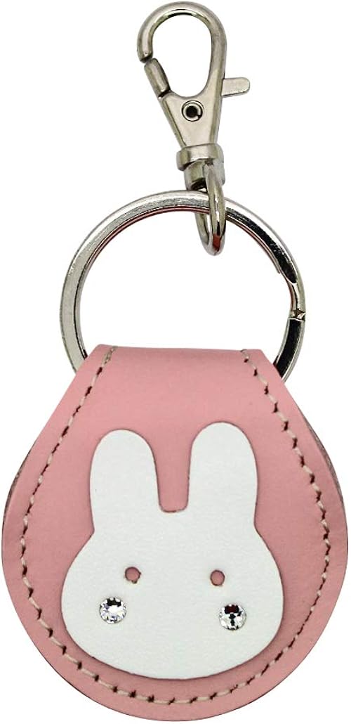 Amazon うさぎ 牛革 コインキーリング コインキーホルダー 小銭入れ 500円硬貨 ギター ピックケース コイン型 電子マネー Edy Quicpay ピンク キーホルダー チェーン